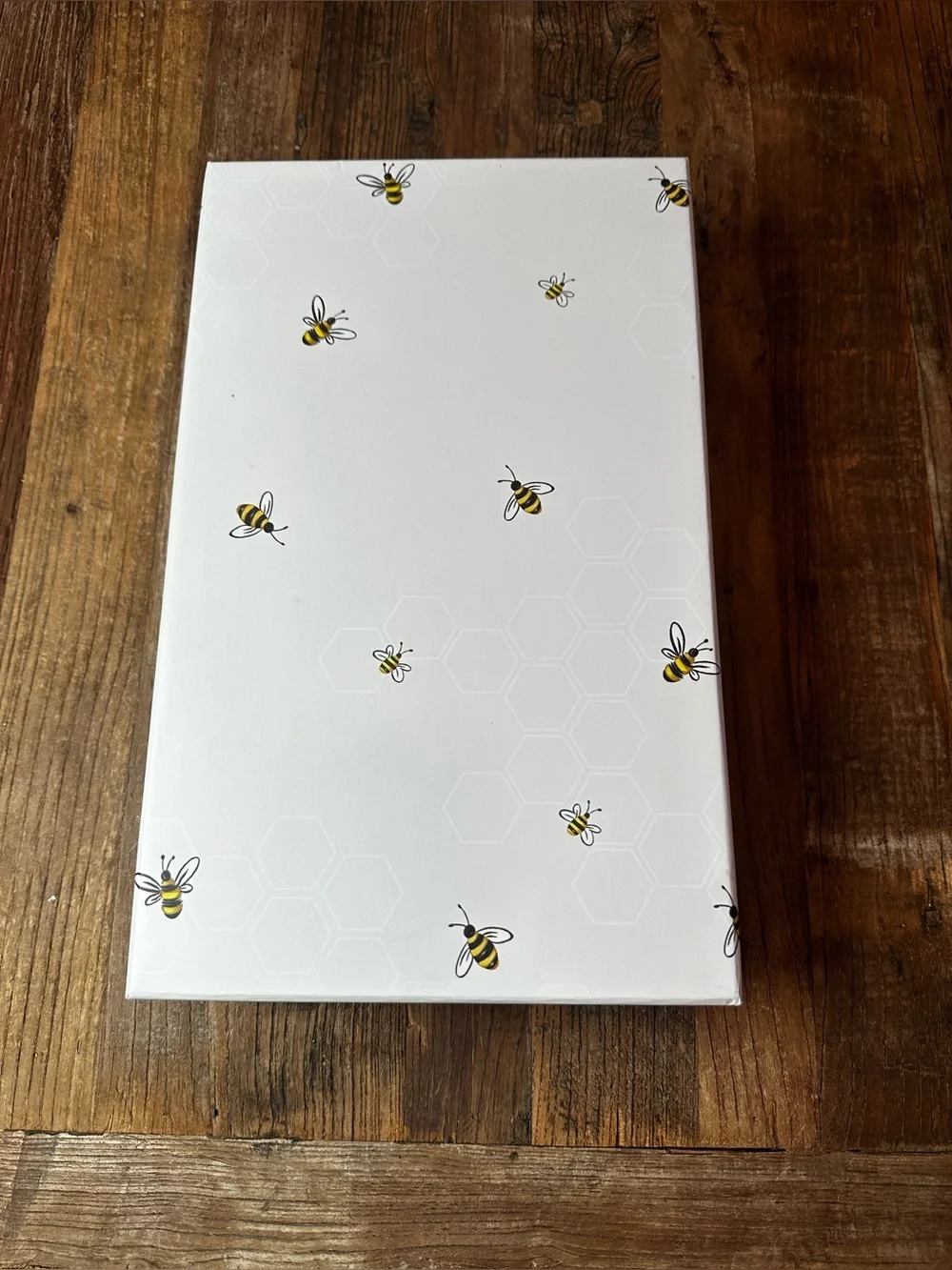 White Bee-Printed Storage Box - Decorative Home Organizer